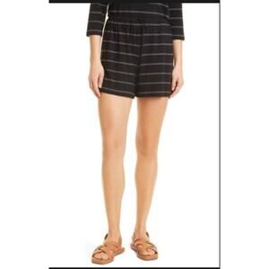 Vince chalk stripe soft loungewear shorts black XL